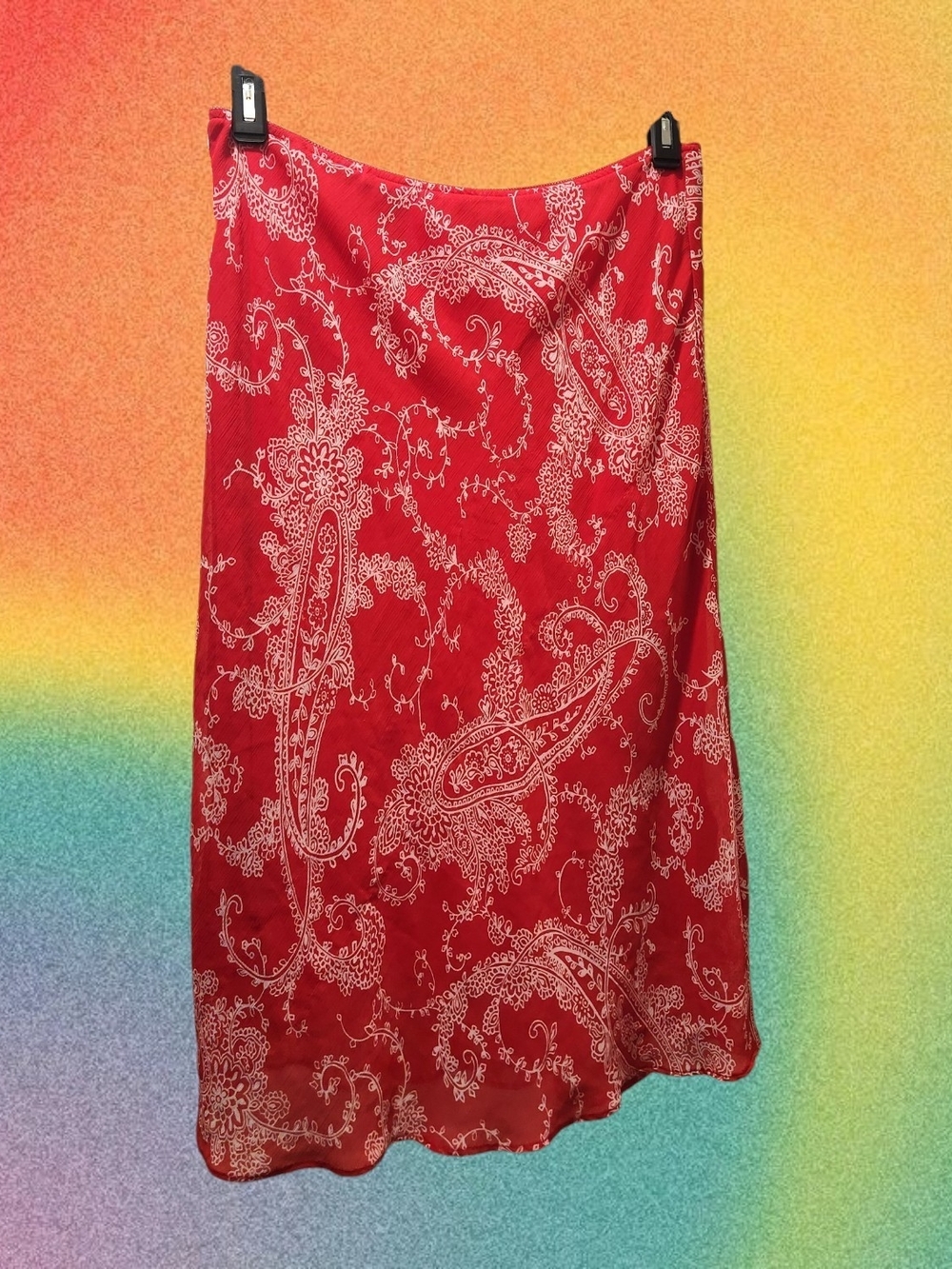 Cato Red Paisley Midi Skirt